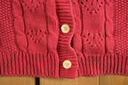 Vintage 1990s Outback Red Knitted Cardigan Button Up Sweater