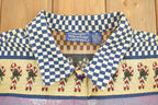 Vintage 1990s Christmas Graphic Patchwork Button Up Jacket