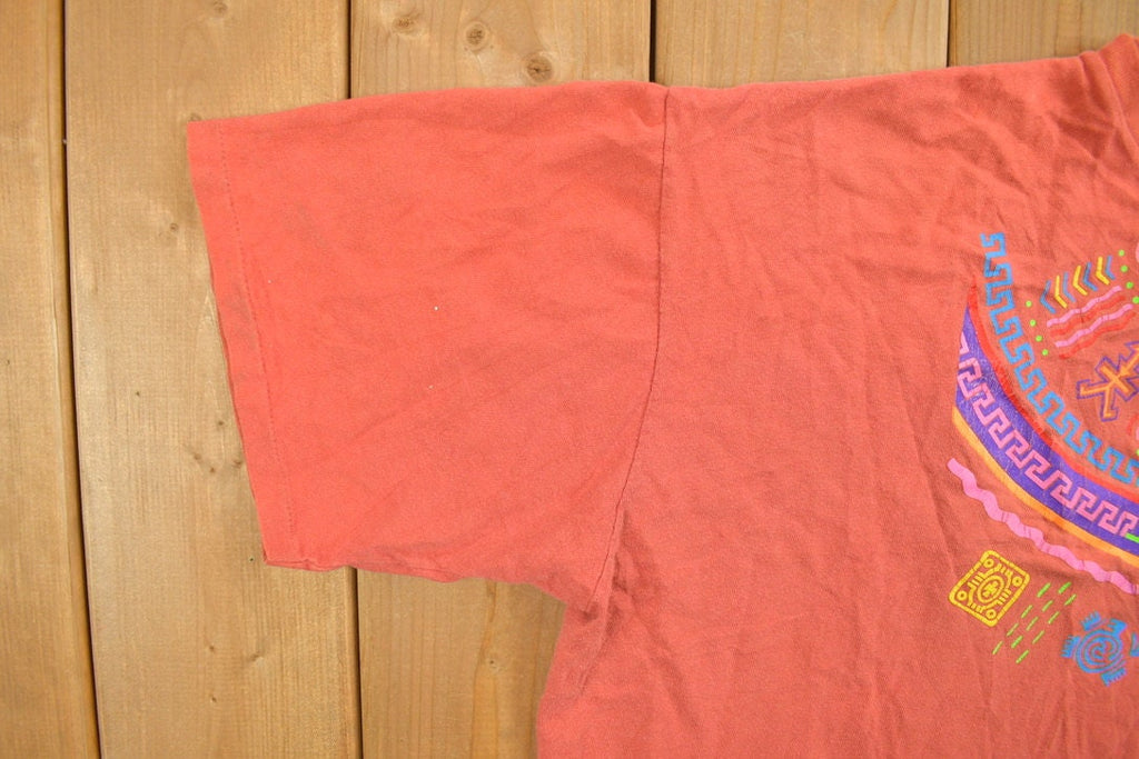 Vintage 1990s Aztec Patterned Souvenir T Shirt