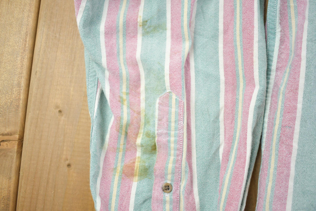 Vintage 1980s St John's Bay Pastel Striped Button Up Shirt