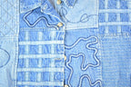 Vintage 1990s Lifestyle Denim Abstract Patchwork Button Up Shirt Women's XXL / Vintage Button Up / Preppy Button Up / Vintage Dress Shirt
