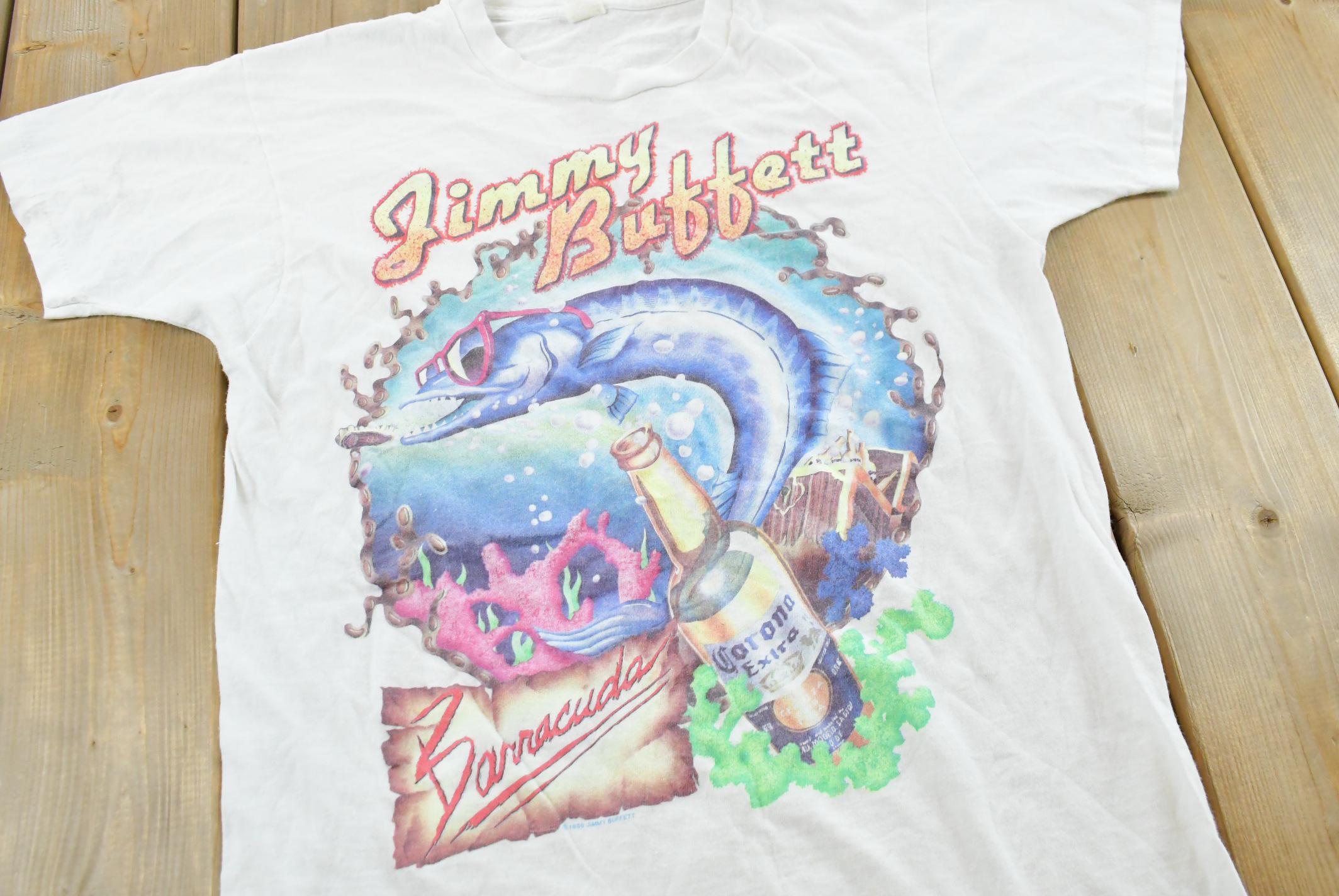 Vintage 1988 Jimmy Buffett Barracuda Band Rock Concert Music T-Shirt Men's S
