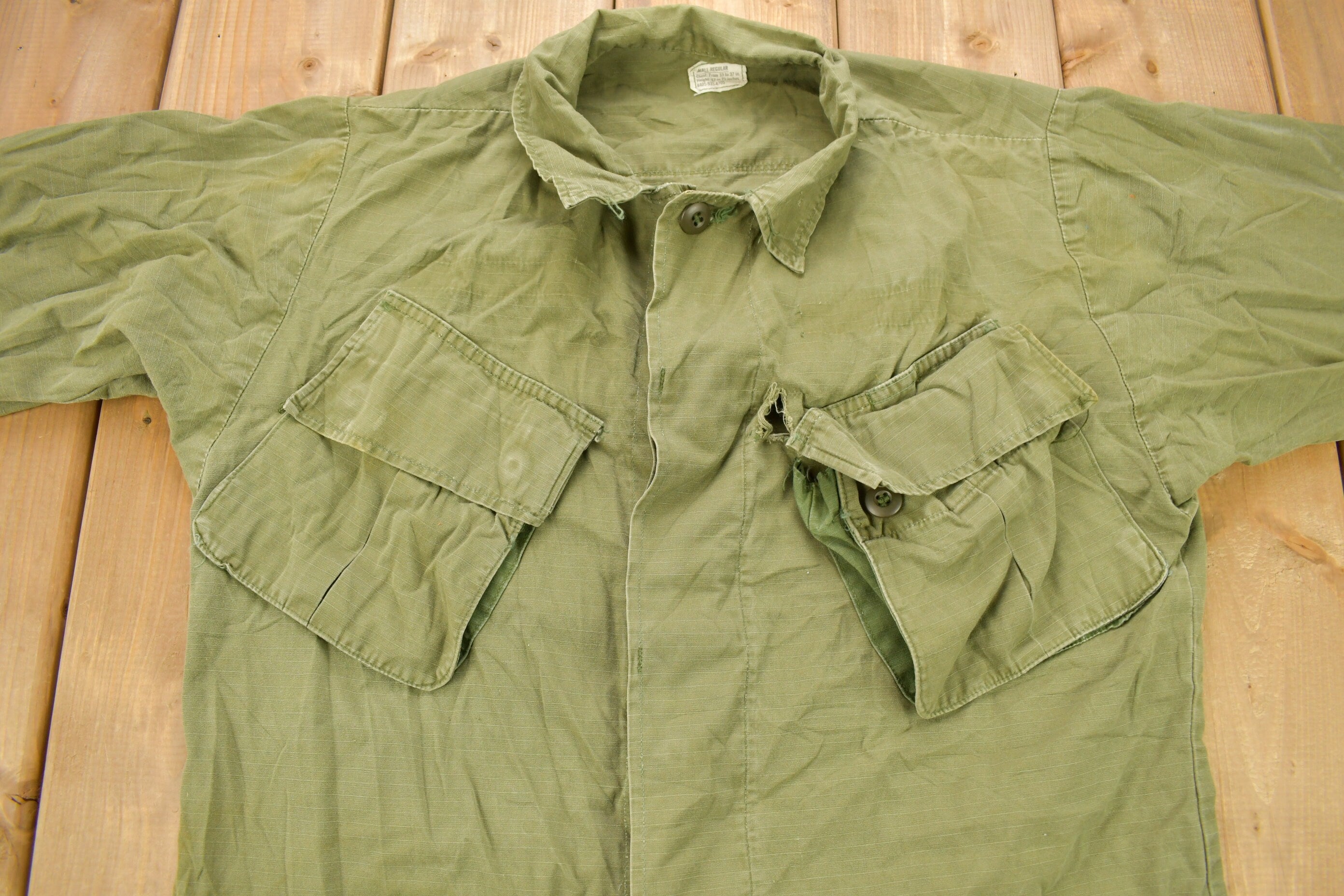 Vintage 1970 OG 107 Military Button Up Shirt