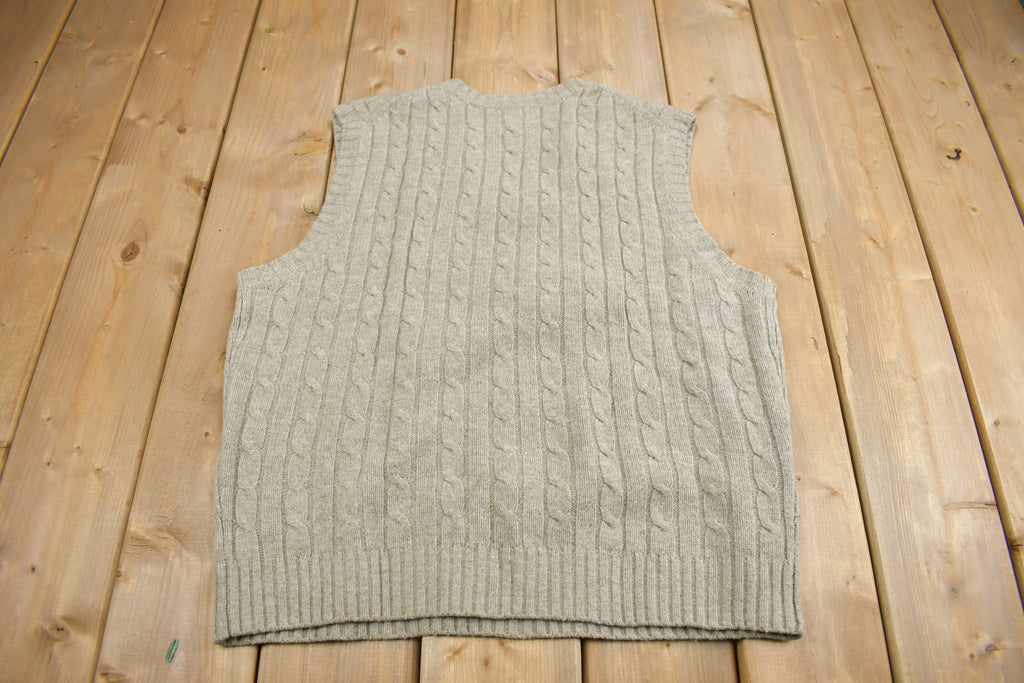 Vintage 1990s LL Bean Cable Knit Sweater Vest
