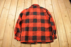 Vintage 1970s 100% Wool Buffalo Plaid Zip Up Jacket