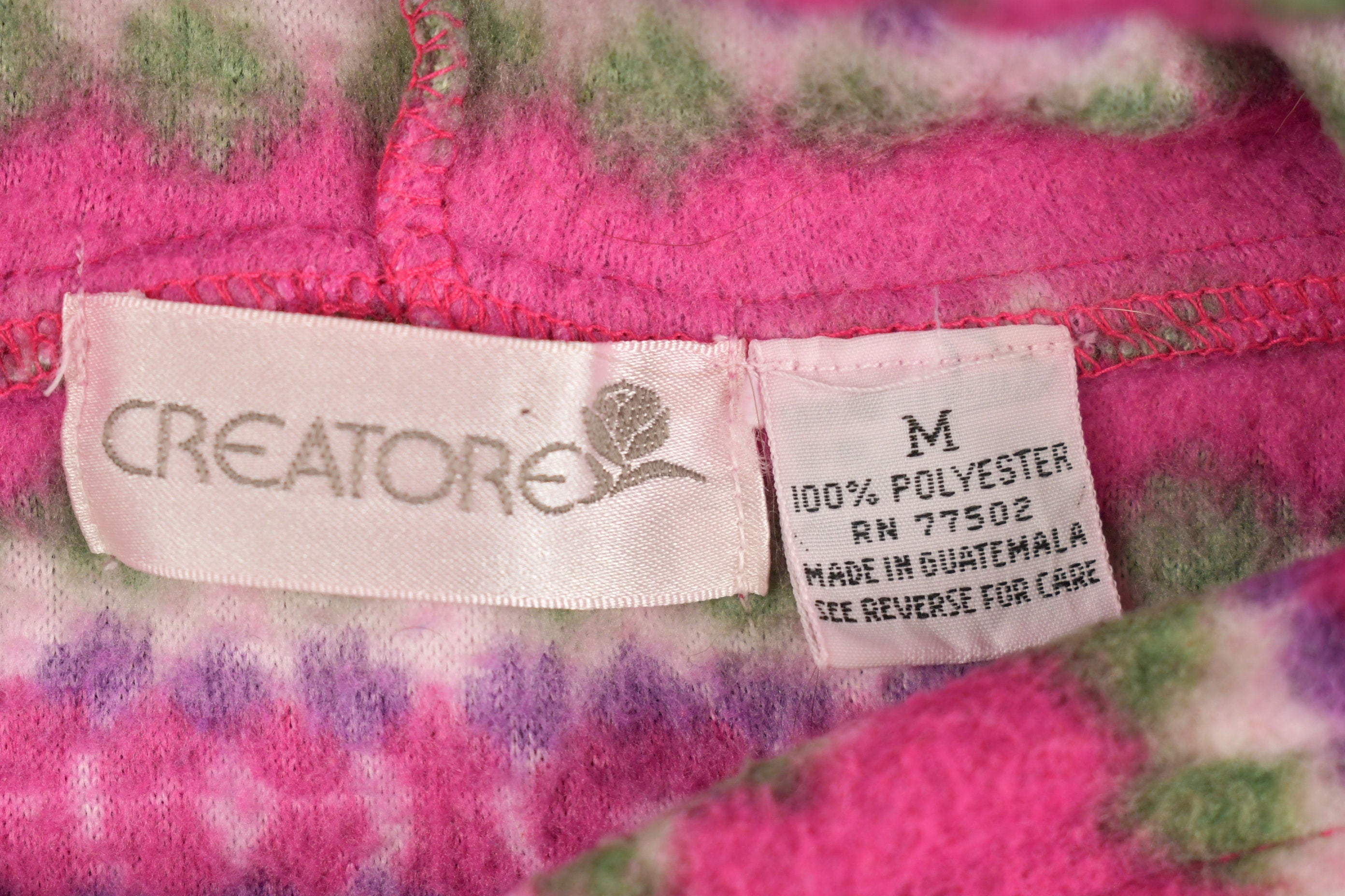 Vintage 1990s Striped Pattern Fleece Hoodie