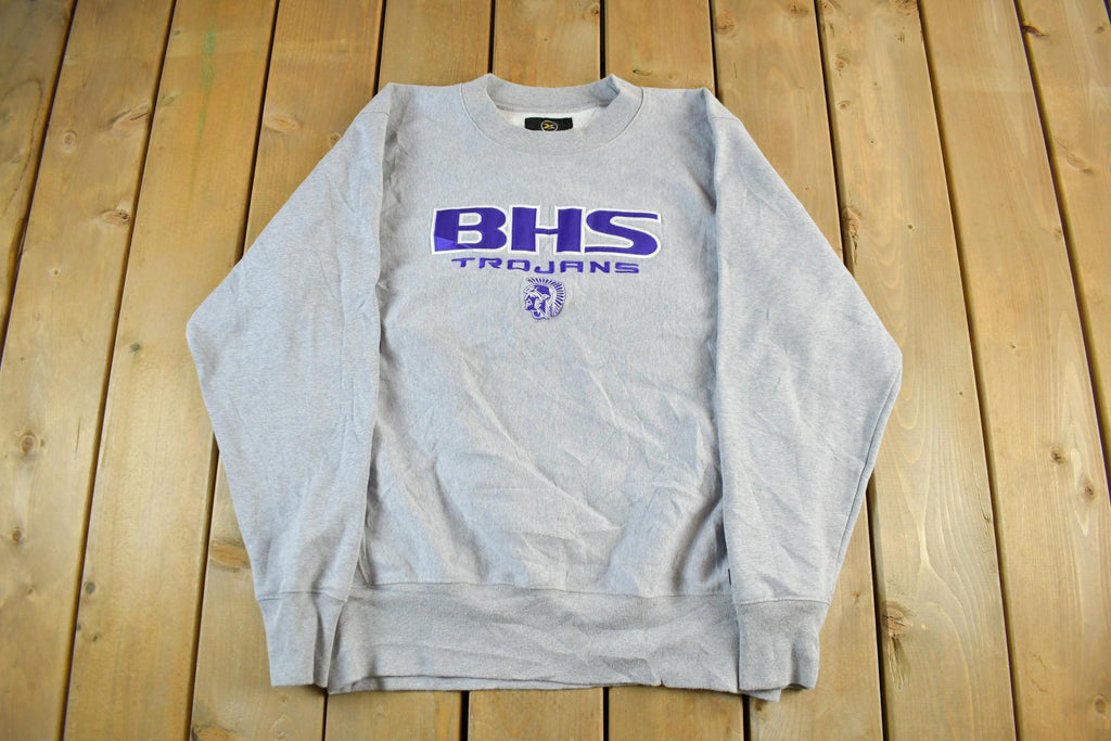 Vintage 1990s BHS Trojans Collegiate Crewneck Sweatshirt Mens Large