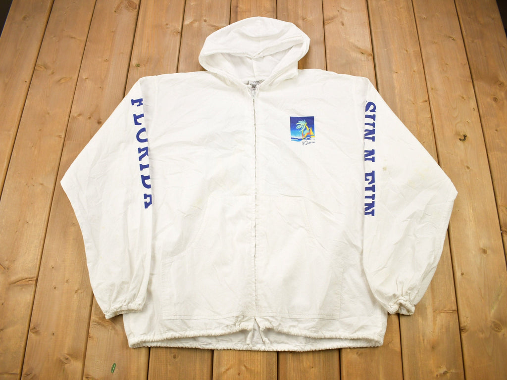 Vintage 1990s Florida Sun-Fun Zip Up Light Weight Sweatshirt