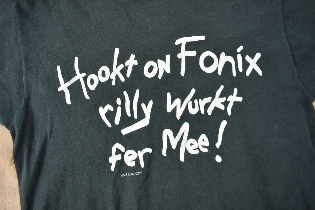 Vintage 1990s Hookt On Fonix Single Stitch Parody Graphic T Shirt Size M