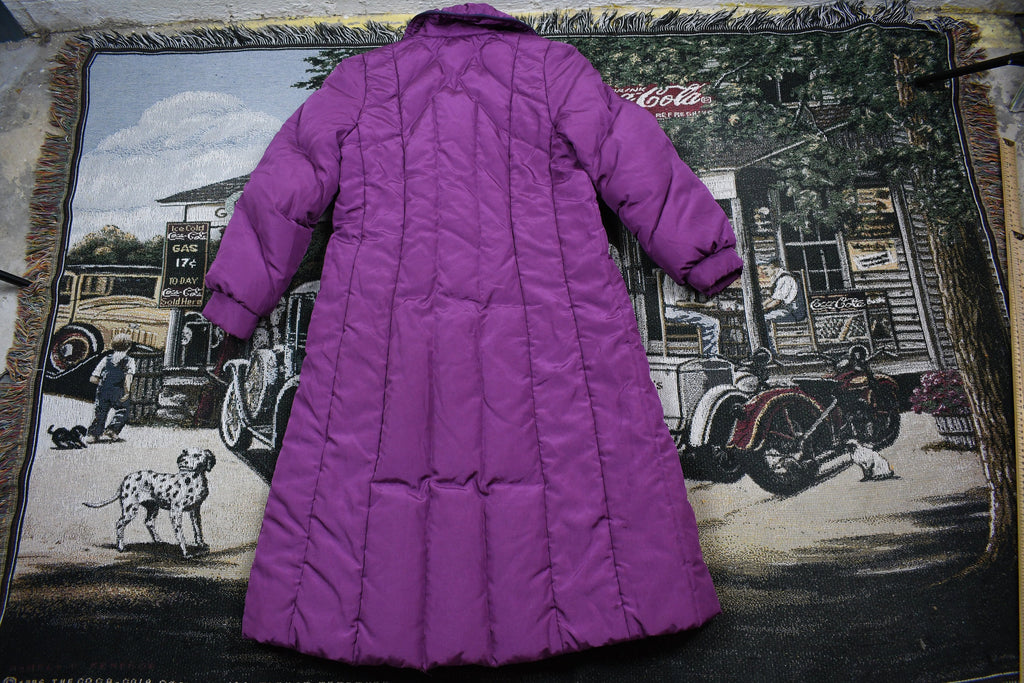 Vintage 1990s Purple Full Length Down Fill Puffer Jacket