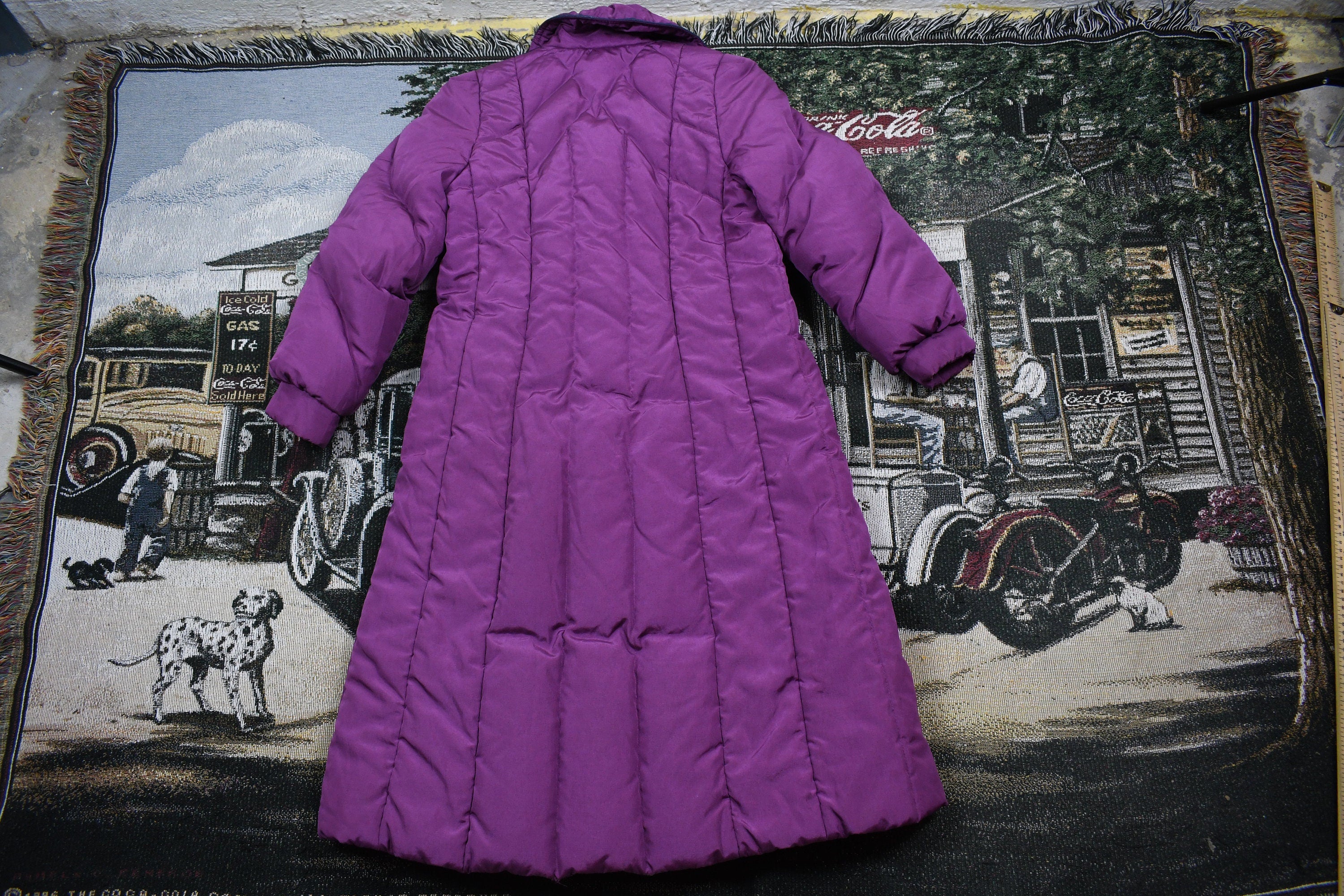 Vintage 1990s Purple Full Length Down Fill Puffer Jacket