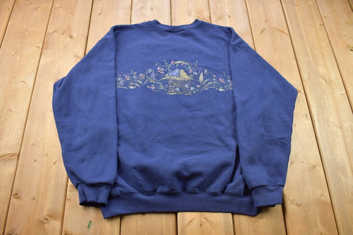 Vintage 1990s Cute Bird Themed Crewneck / Souvenir / Vintage Sweatshirt / Outdoorsman / Wilderness Sweatshirt / Floral / Animal Themed