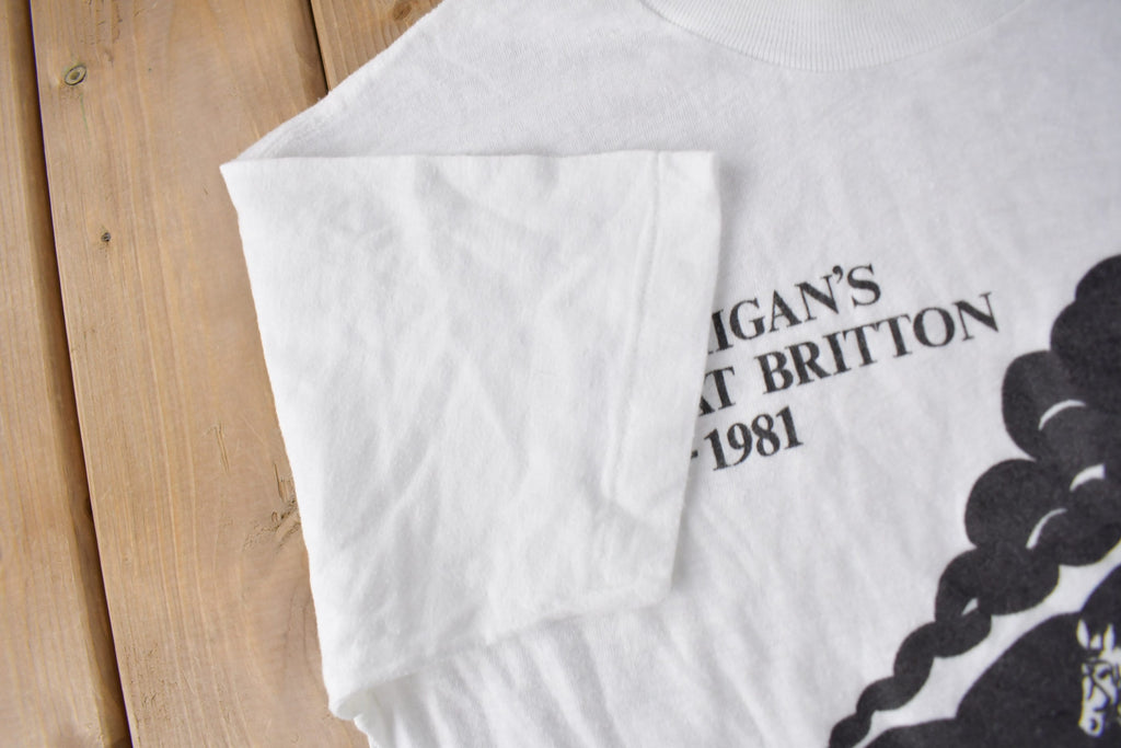 Vintage 1981 Michigan's Great Britton Single Stitch Graphic T Shirt Made In USA