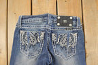 Vintage Deadstock Y2K Miss Me Bedazzled Low Rise Jeans Women's Size 26x31