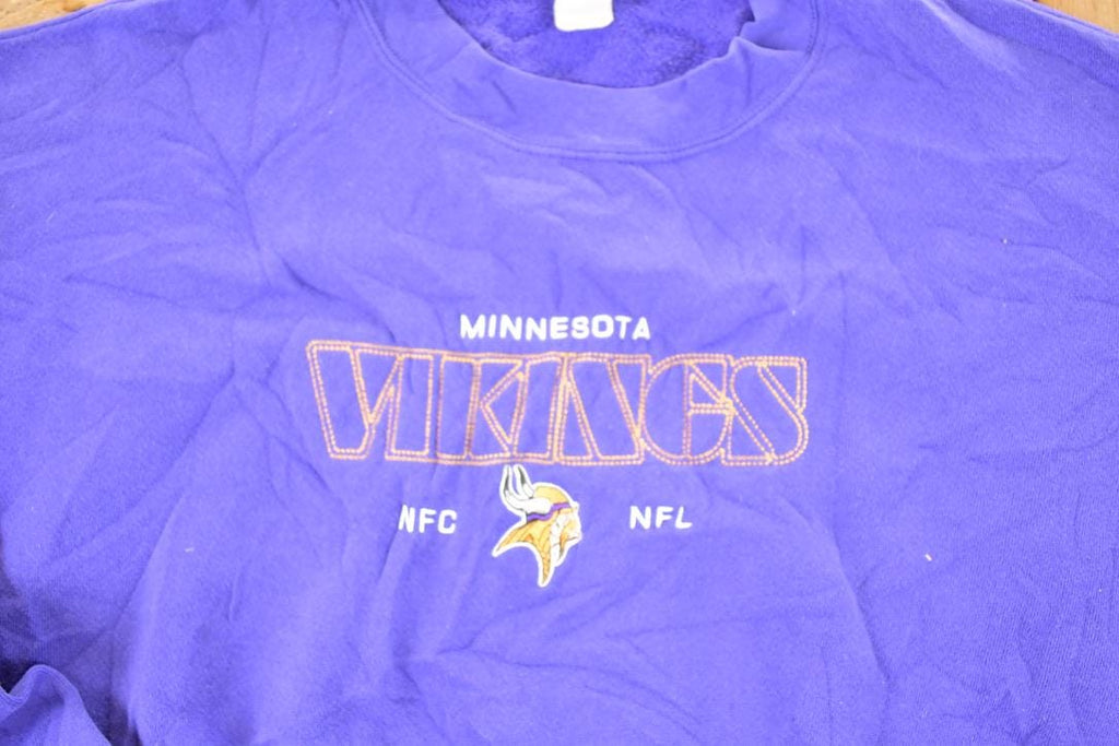 Vintage 1990s Minnesota Vikings NFL Crewneck Sweatshirt Men's L
