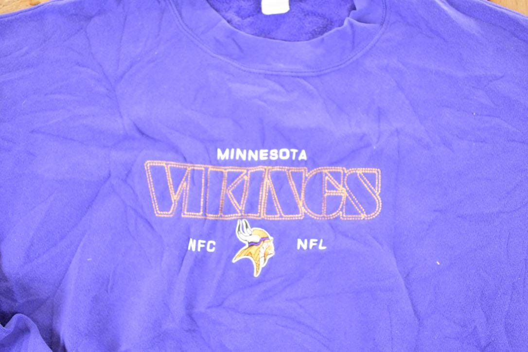 Vintage 1990s Minnesota Vikings NFL Crewneck Sweatshirt Men's L