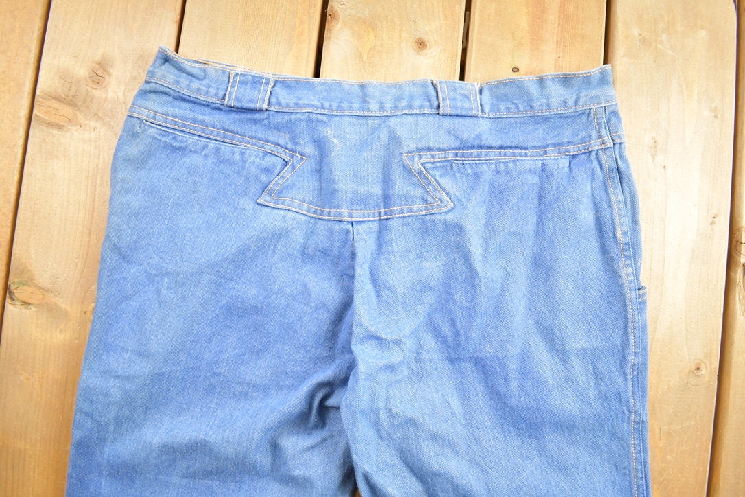 Vintage 1980s Baggy Flare Denim Jeans Size 36 x 31