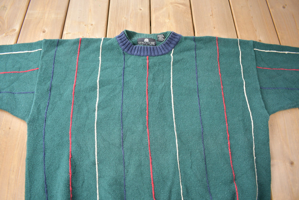 Vintage 1990s Structure Striped Knit Sweater