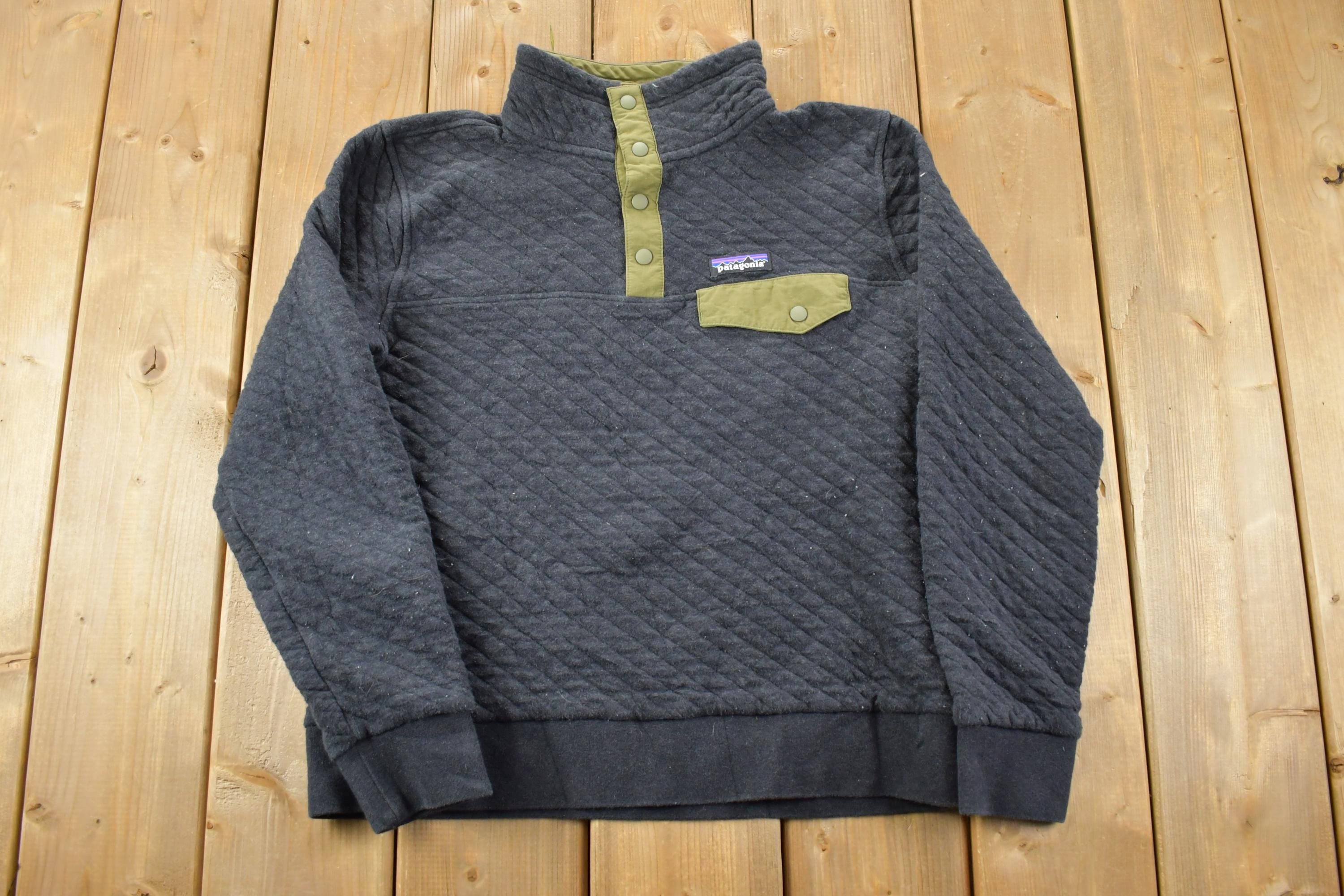 Vintage 1990s patagonia Organic Cotton Quarter Button Crewneck Sweatshirt