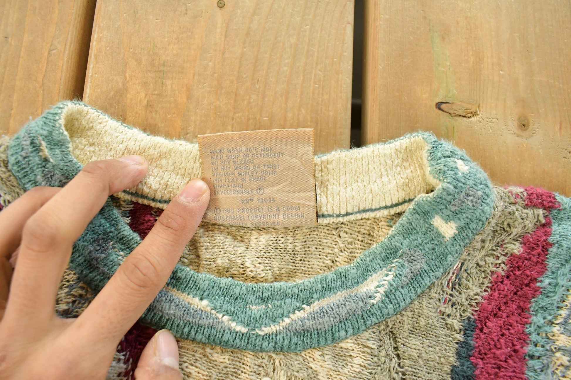 Vintage 1990s Coogi Classic 3D Knit Abstract Crewneck Sweater Men's XL