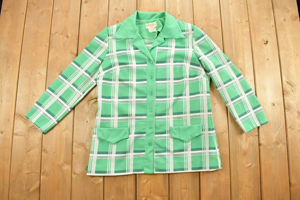 Vintage 1970s Plaid Blazer Jacket