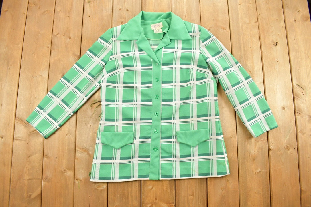 Vintage 1970s Plaid Blazer Jacket