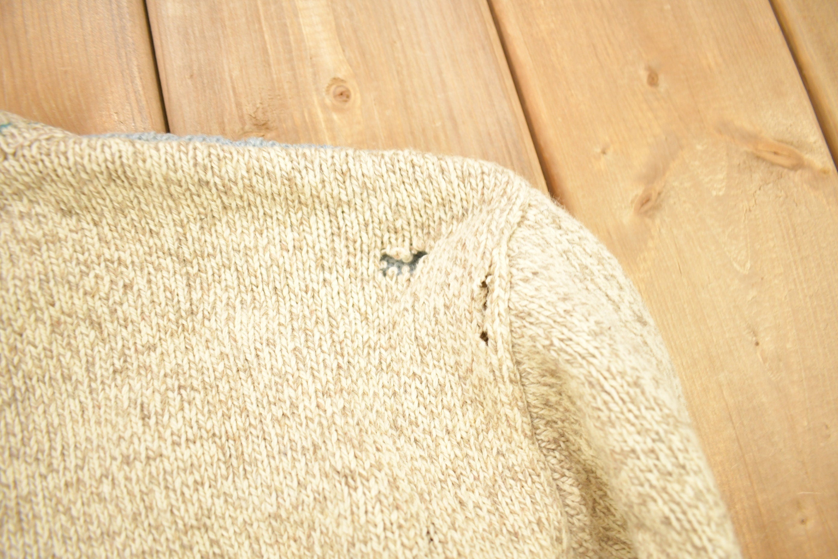 Vintage 1990s Woolrich Woman Knitted Wool Patchwork Cardigan Sweater