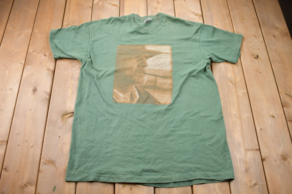 Vintage 1995 Auto Body Express Smoking Cowboy Graphic T Shirt