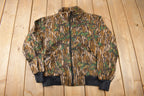 Vintage 1990s Browning Bark Camo Zip Up Fleece Sweater Made In USA