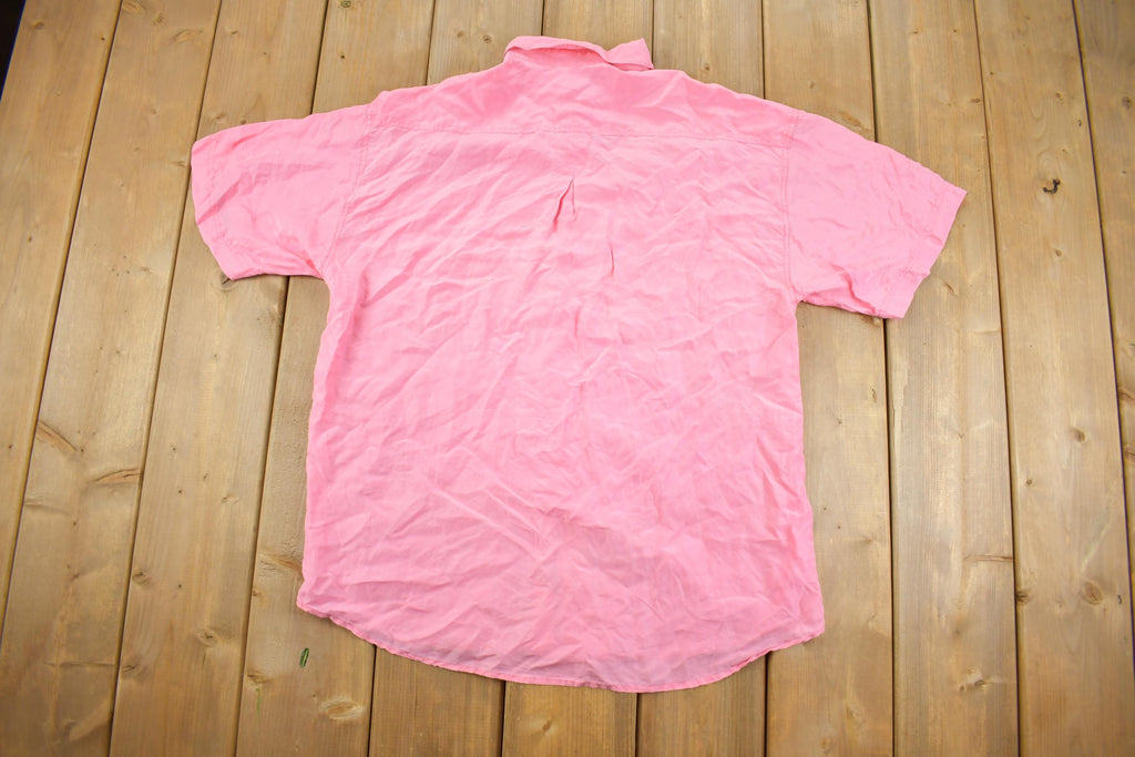 Vintage Y2k 100% Silk Short Sleeve Button Up Shirt