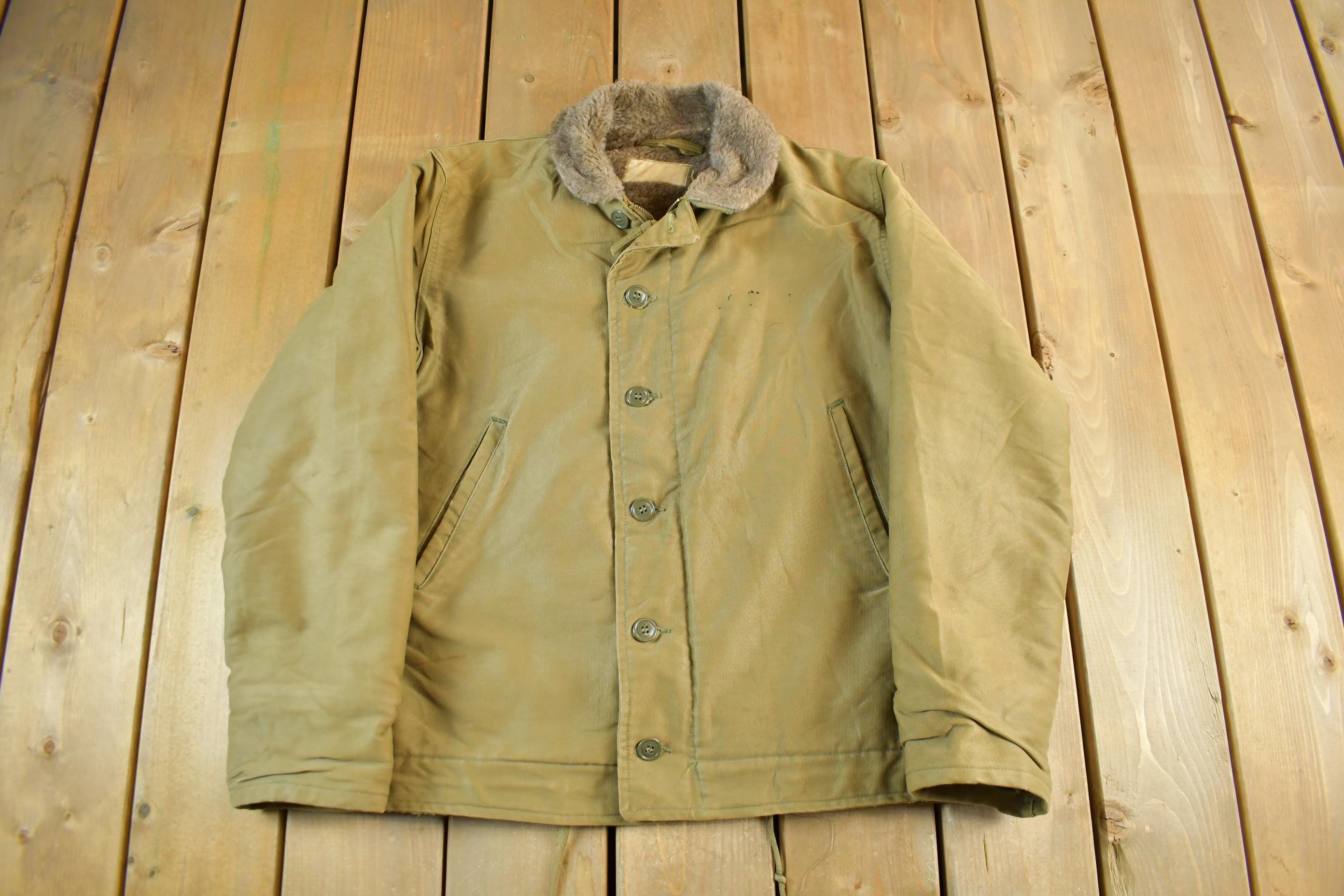 Vintage 1940s Navy N-1 Deck Jacket Men's M-L