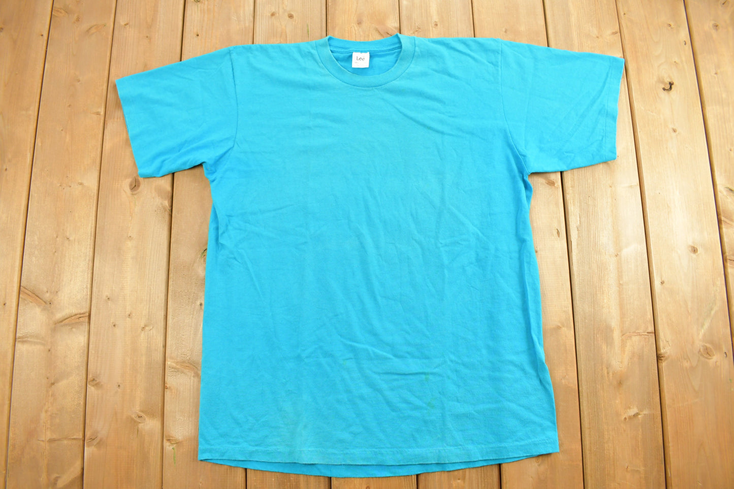 Vintage 1980s Blue Lee Blank T Shirt / Vintage T Shirt / Streetwear / Blank Tee / Made In USA / Single Stitch / Essential