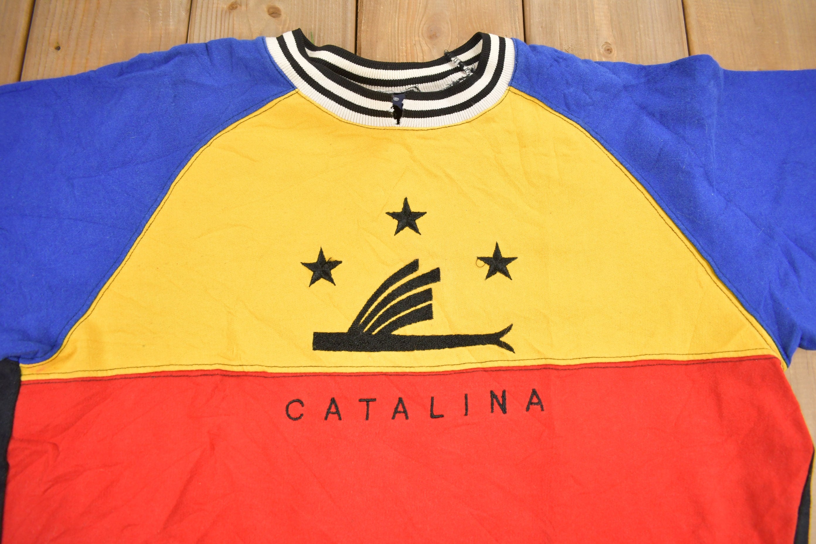 Vintage 1990s Catalina Color Block Crewneck Sweatshirt