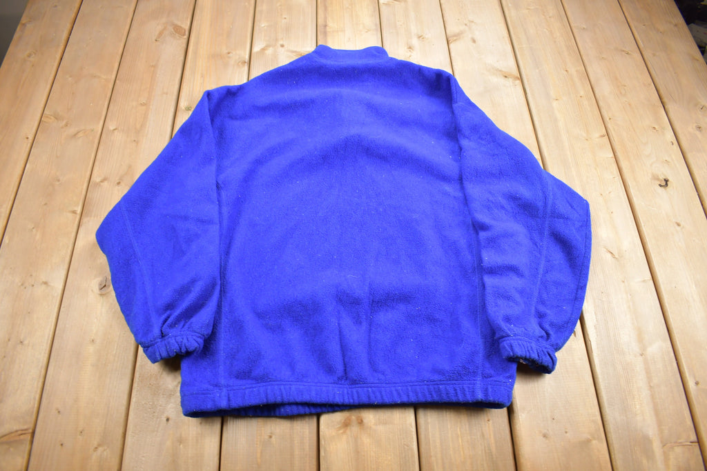 Vintage 1990s Blank Blue Fleece Sweater