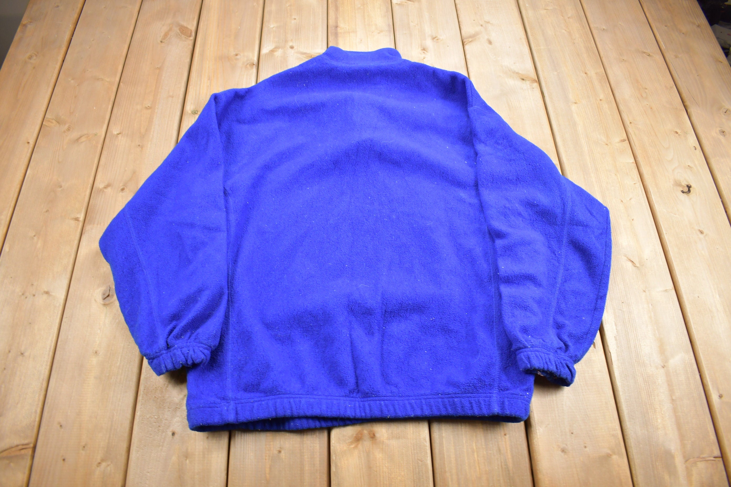 Vintage 1990s Blank Blue Fleece Sweater