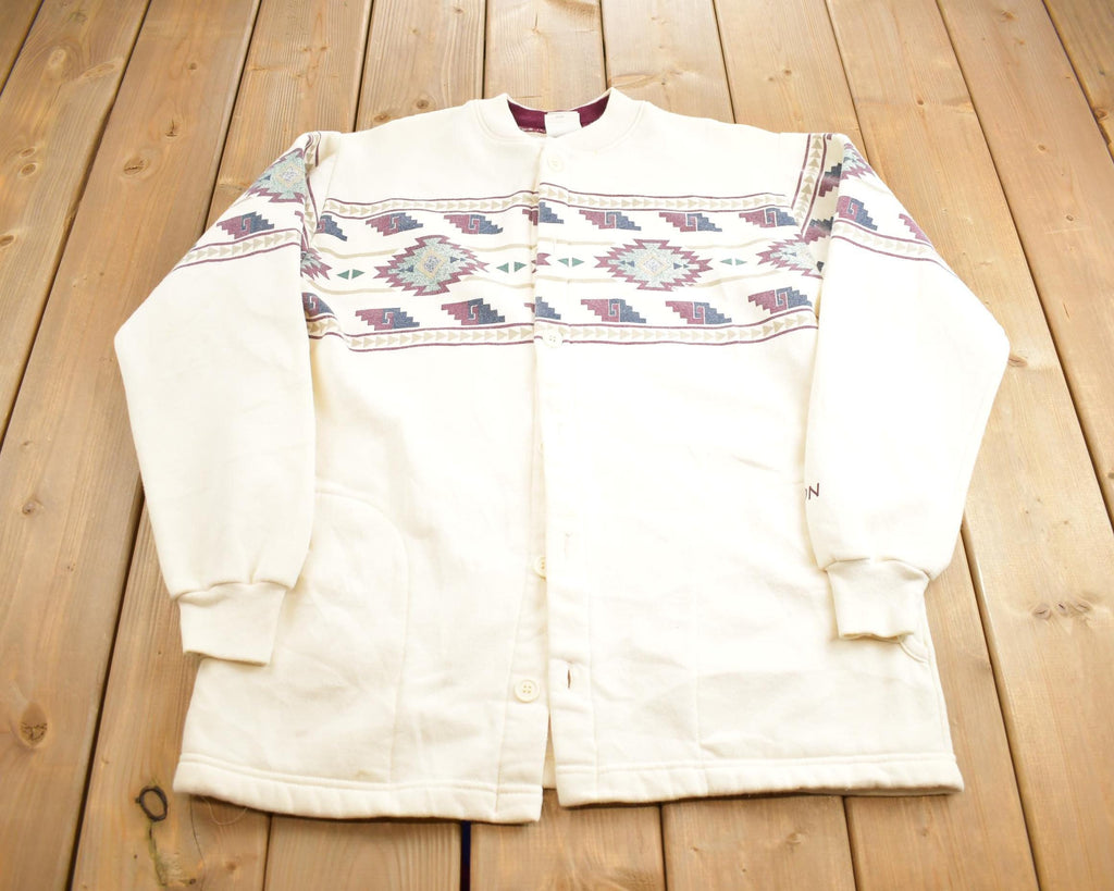 Vintage 1990s Oregon Abstract Design Button Up Cardigan Made In USA