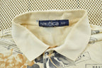 Vintage 1990s Nautica Floral Hawaiian Polo Shirt Men's L / Souvenir / Athleisure / Streetwear / Preppy / Nautical Sailing