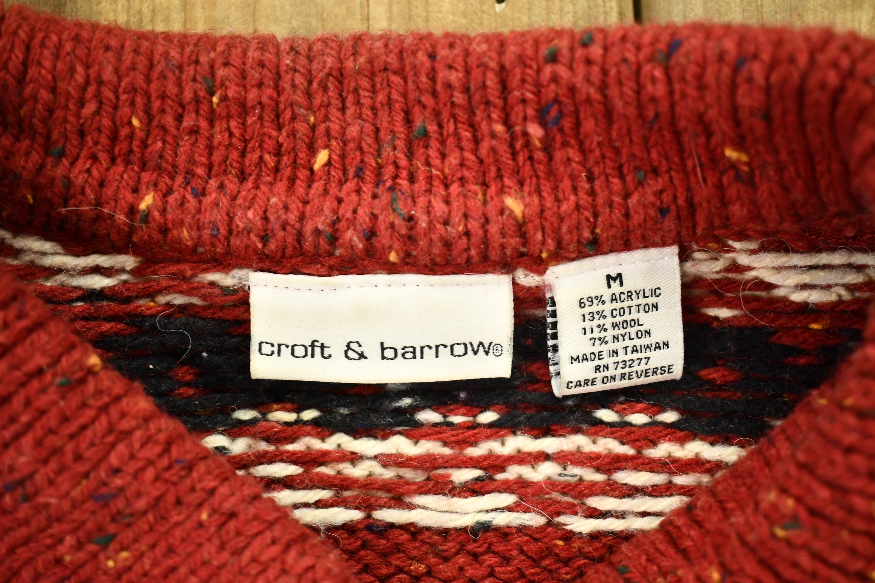 Vintage 1980s Croft & Barrow Full Zip Wool Sweater