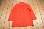 Vintage 1970s Red Button Up Overcoat