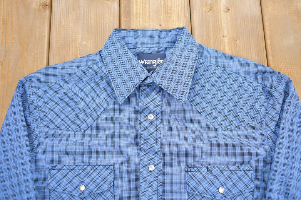 Vintage 1990s Wrangler Western Shirt Plaid Button Up