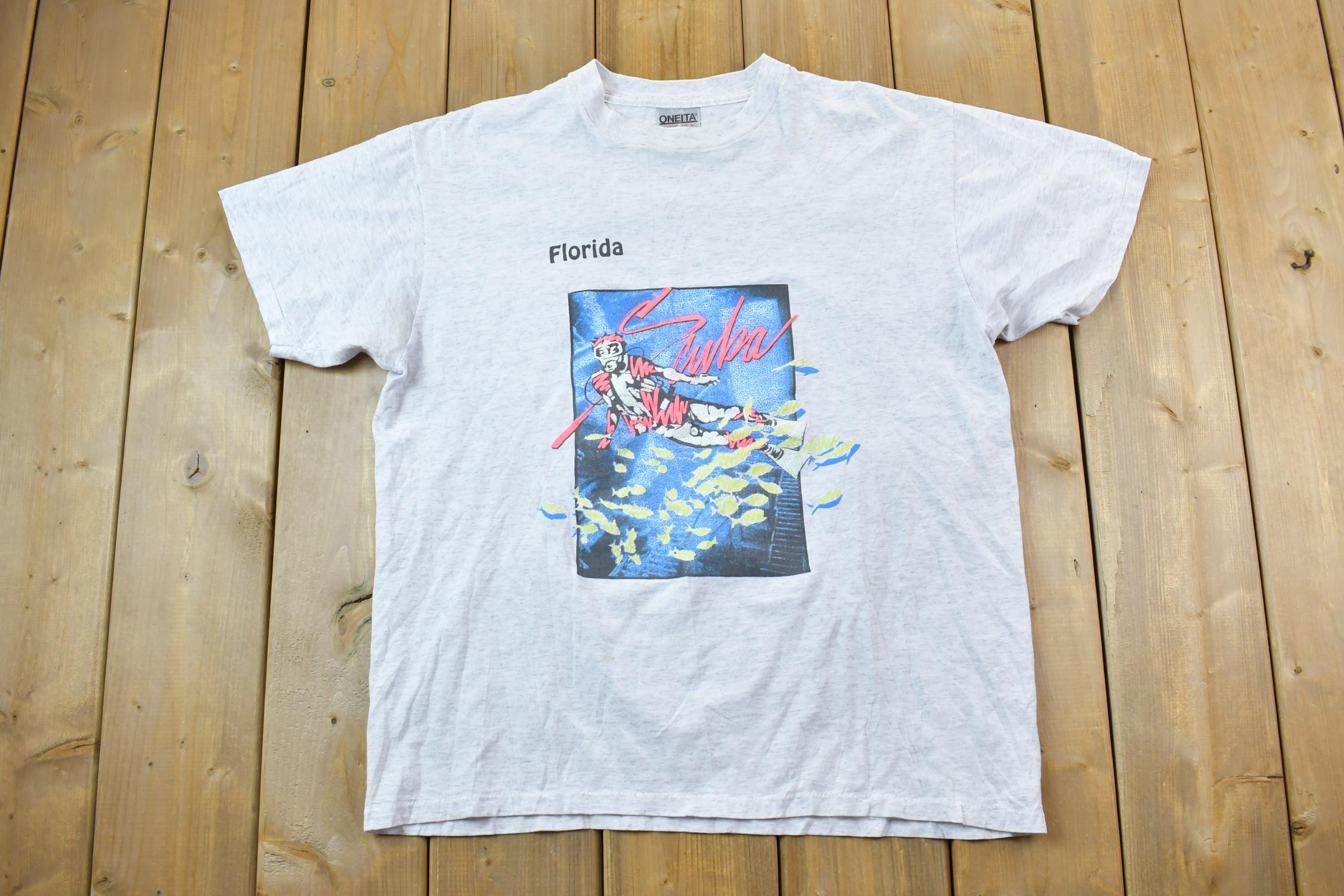 Vintage 1990s Florida Scuba Diving Souvenir T-Shirt