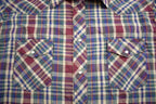 Vintage 1990s Wrangler Blank Plaid Pearl Button Up Shirt