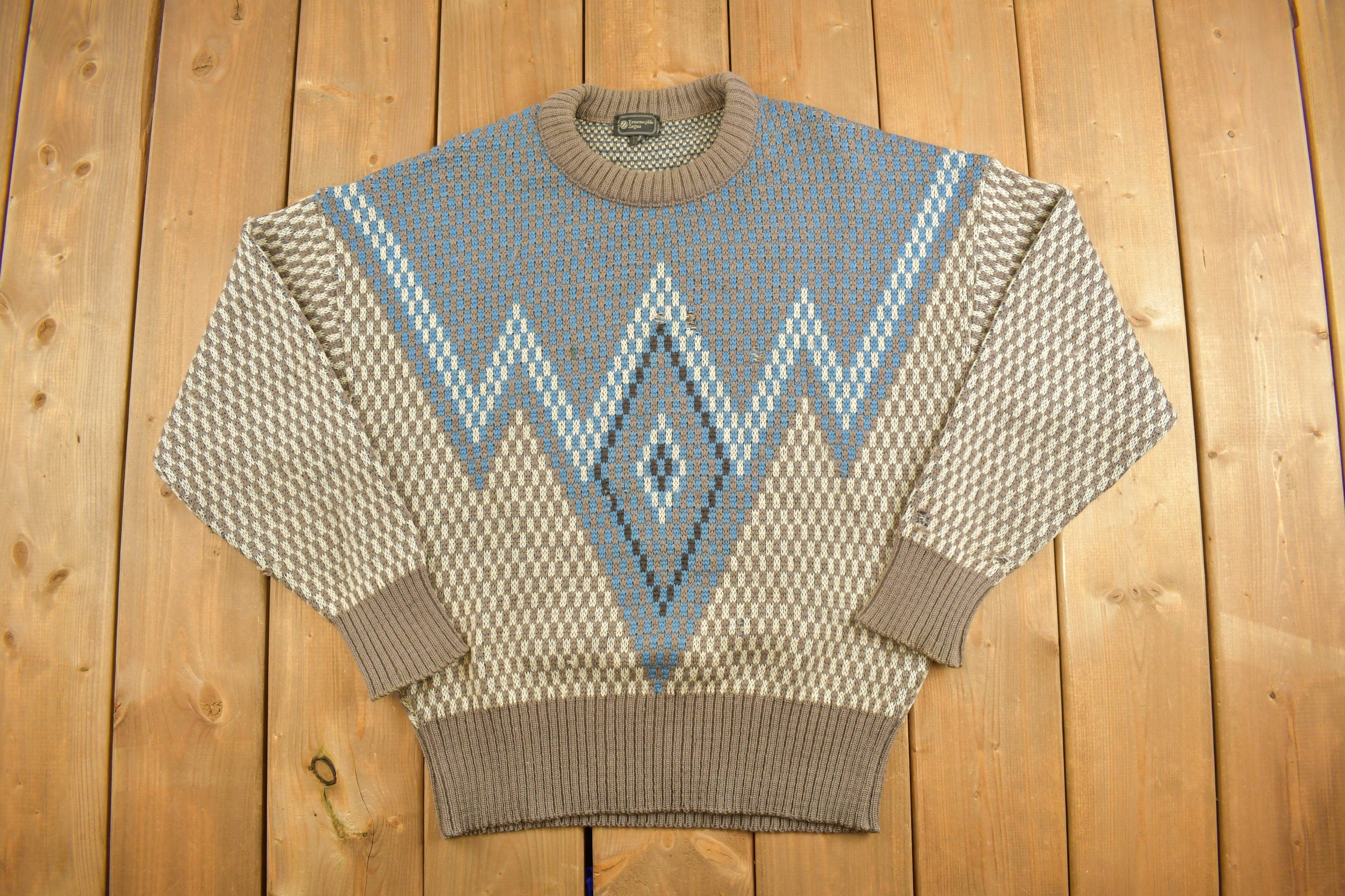 Vintage 1990s Brown Knitted Crewneck Sweater
