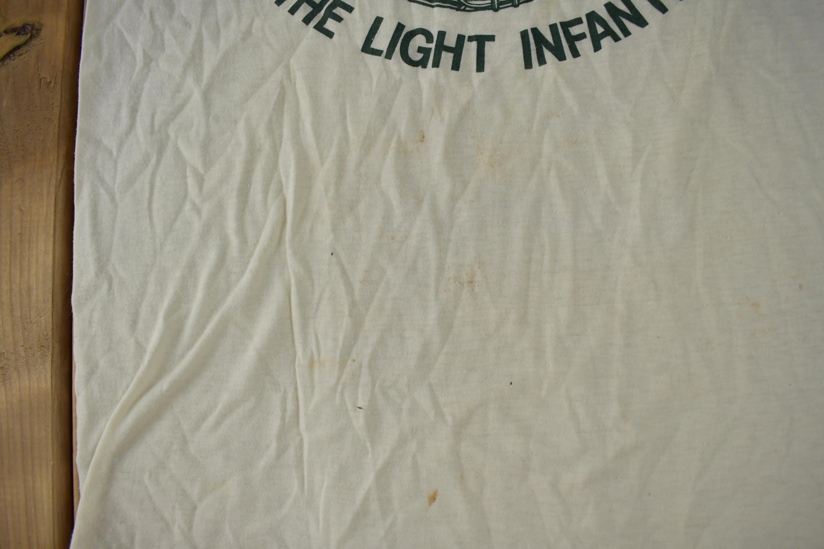 Vintage 1990s The Light Infantry Single Stitch Graphic T Shirt Made In USA