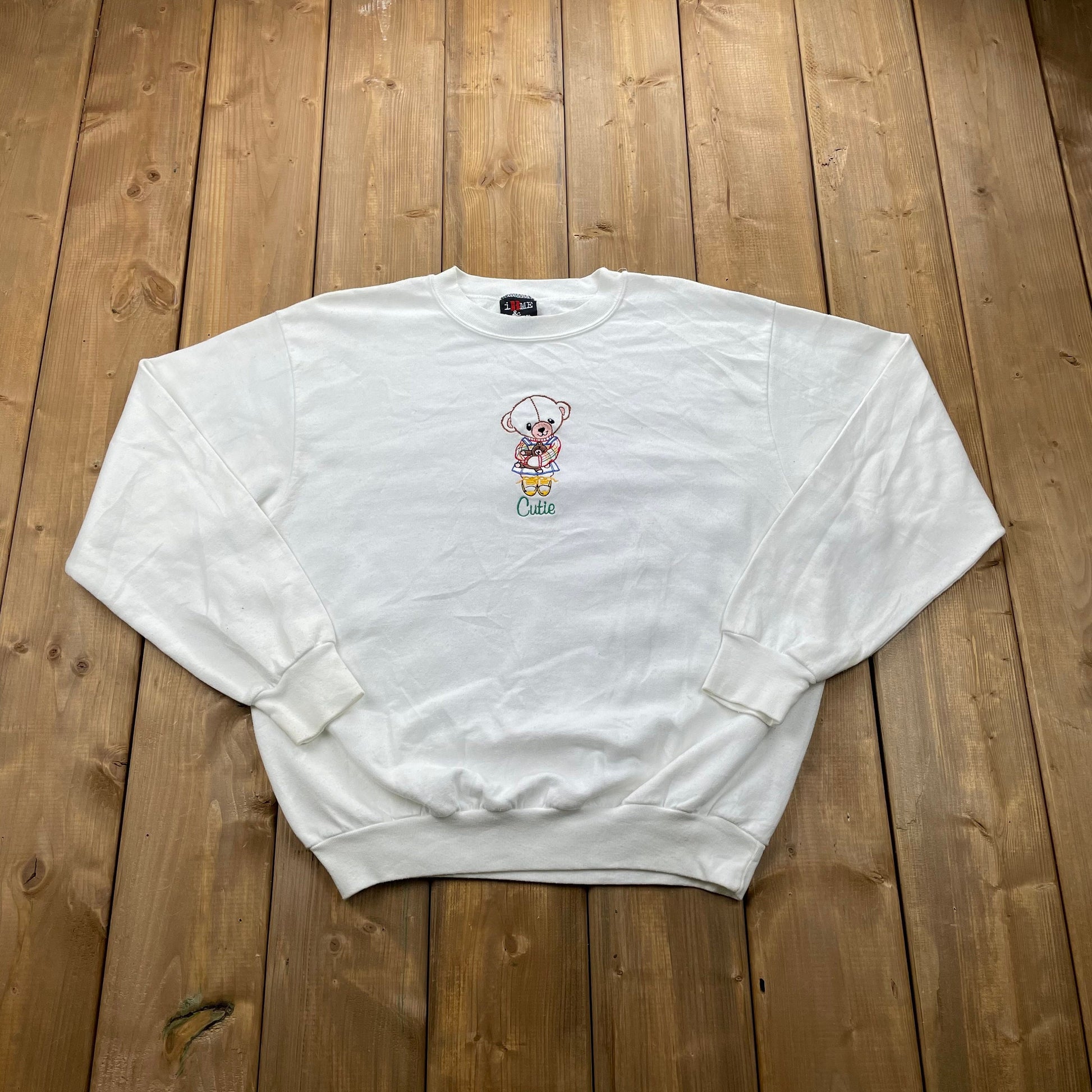 Vintage 1990's Cutie Embroidered Crewneck Sweatshirt / Grandma Sweater / 90s Crewneck / Souvenir / Athleisure / Streetwear