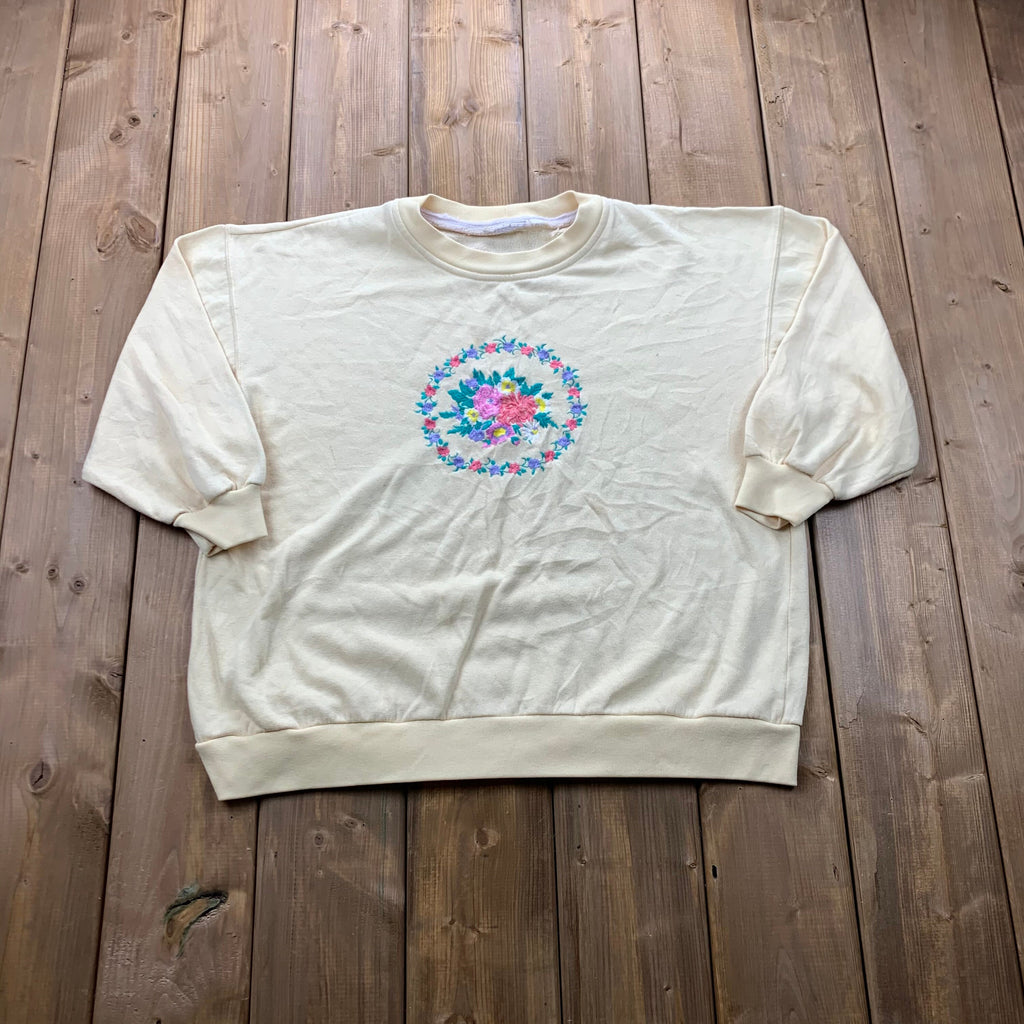 Vintage 90's Floral Embroidered Crewneck
