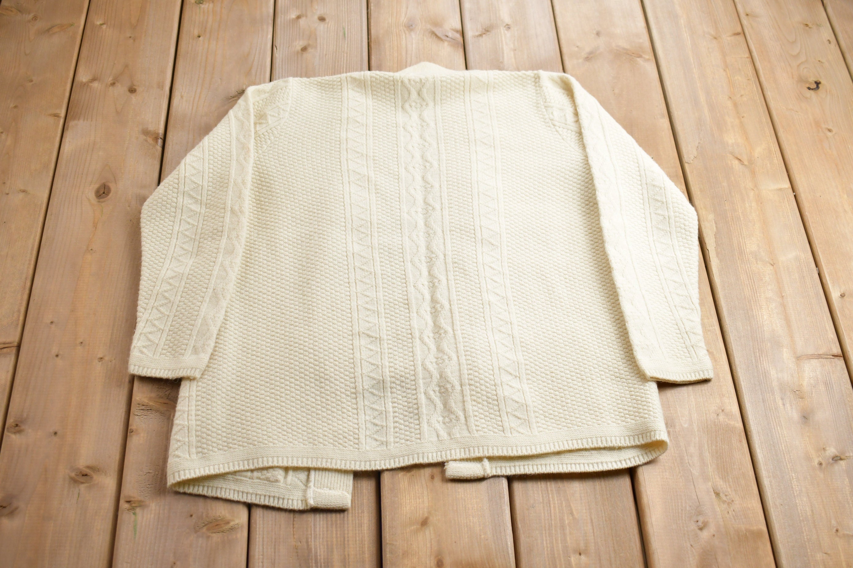 Vintage 1990s Highpoint Cable Knitted Cardigan Sweater