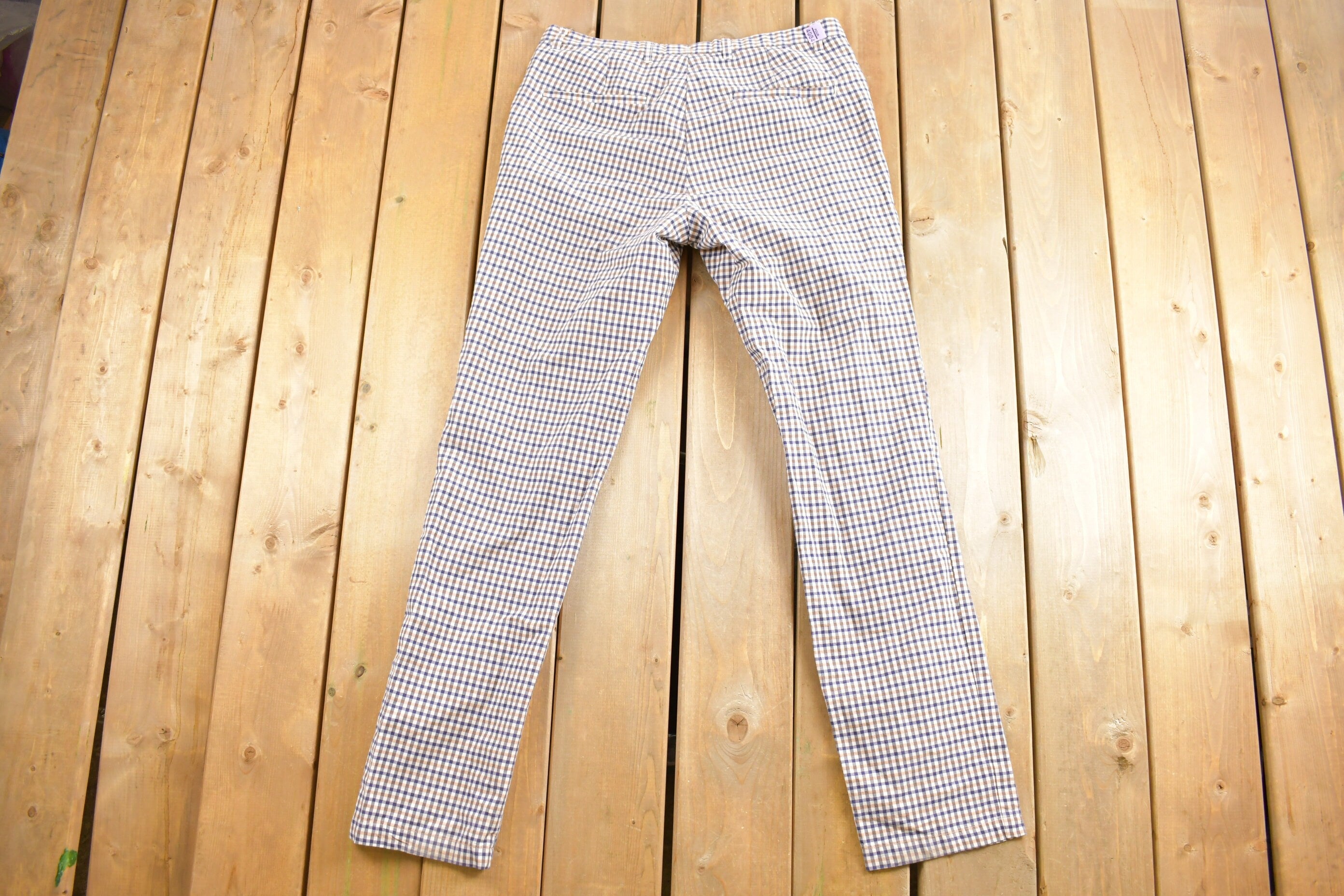 Vintage 1980's Alessandro Gherardeschi Plaid Trousers Size 34 x 33