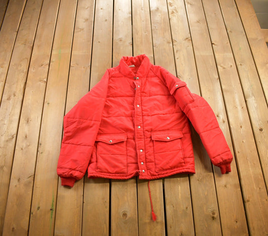 Vintage 1970s Red Puffer Jacket / Goose Down Fill / Vintage Bubble Jacket / Winter / Streetwear