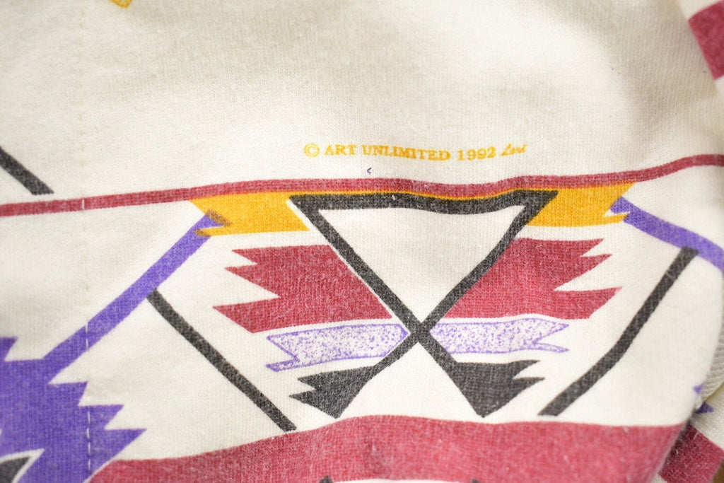 Vintage 1990s Aztec Pattern Quarter Button Up Sweatshirt